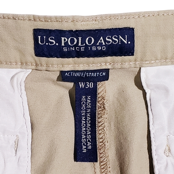 US Polo Assn Mens Hartford Stretch Twill Shorts Oxford Tan Size 30 NWT - Picture 7 of 7